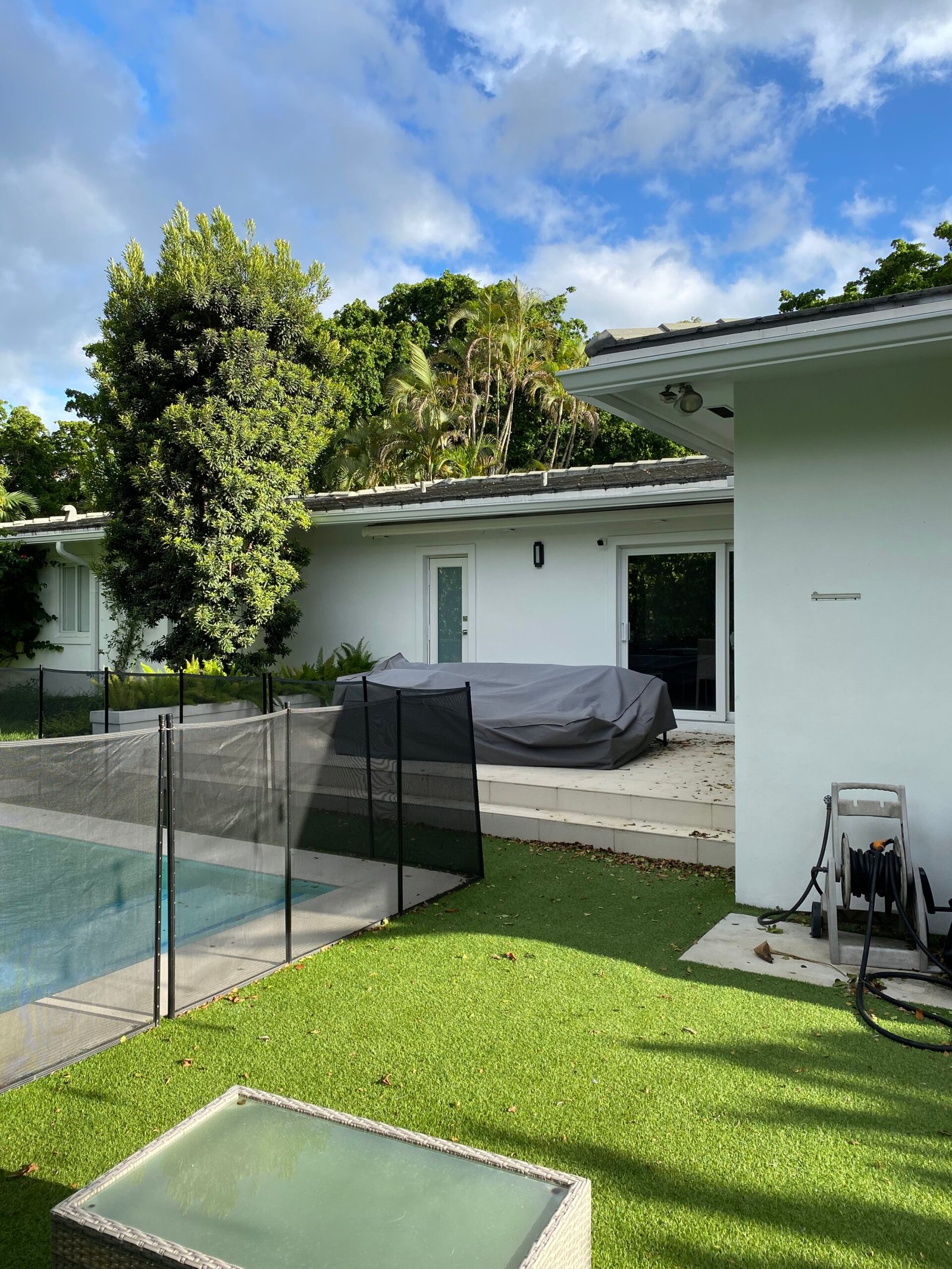 Backyard pool at Villa Paraiso - Gutters and Gutters (Importance of gutter cleaning) (Seamless Gutter Installation in Conroe)